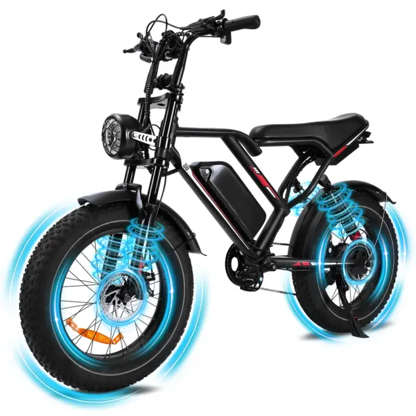 US Stock Fast Delivery E-bike Electric Bike 48V 250W Dual Motors 7 Speed Gears 20Inch Electric Fat Tire Bike