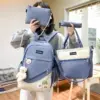 Wholesale Waterproof Oxford Textile Combination Backpack Large Capacity Backpack Lovely Girl Schoolbag