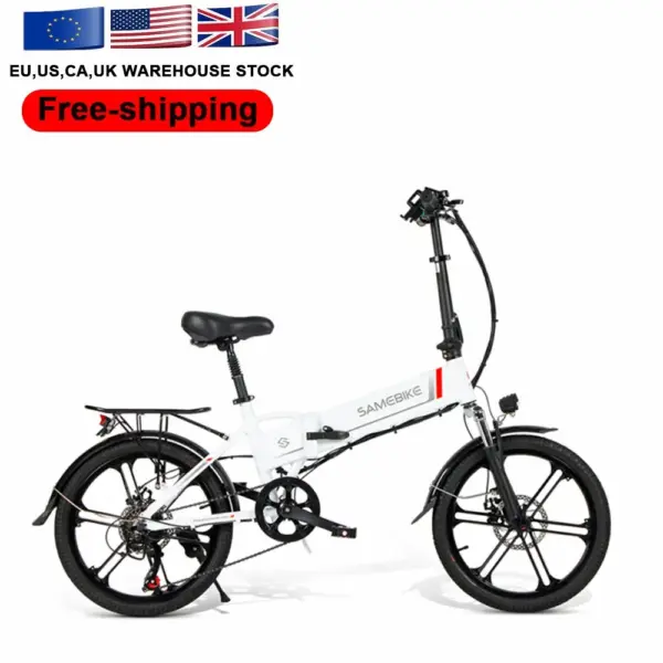 Free Shipping to UK SAMEBIKE Portable 20inch Small Folding City Ebike 48V10AH Electric City Bicycle