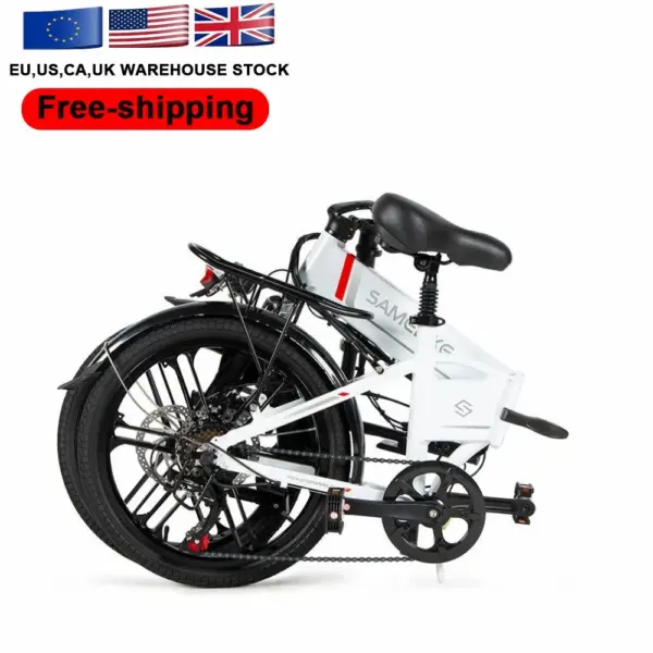 Free Shipping to UK SAMEBIKE Portable 20inch Small Folding City Ebike 48V10AH Electric City Bicycle